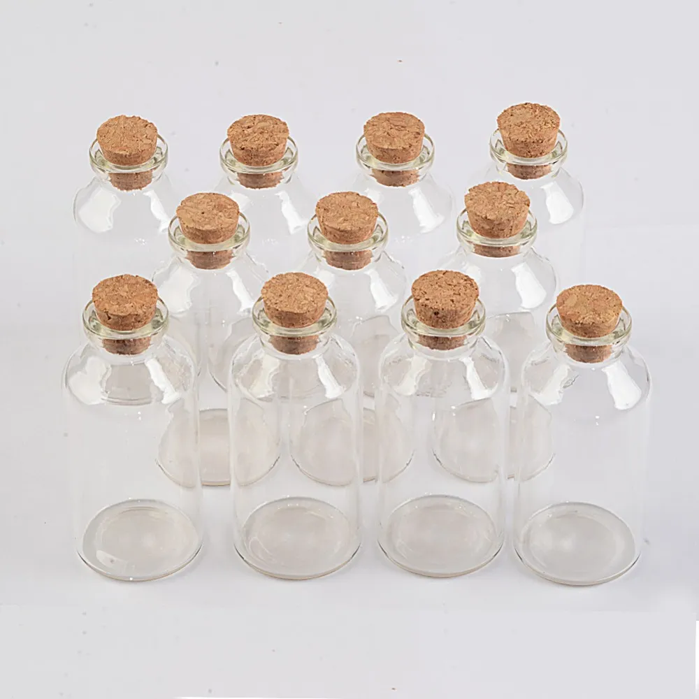 Transparent Glass Cork Bottles Glass Vials Jars Empty Storage Wishing Bottles Decorative Diy2