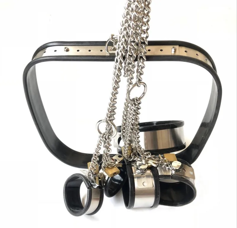 Kit Bondage BDSM - Menottes Pour Poignets, Ceinture Et Chaîne Pour Cuisses - Neuf, Fabrication Chine