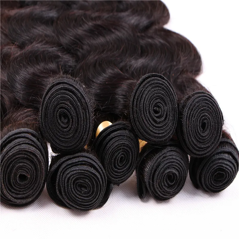 Onda do corpo remy trama do cabelo 3 pacote lote 100 cabelo humano tece extensões de cabelo peruano brasileiro cor natural 1b 12-28 polegada