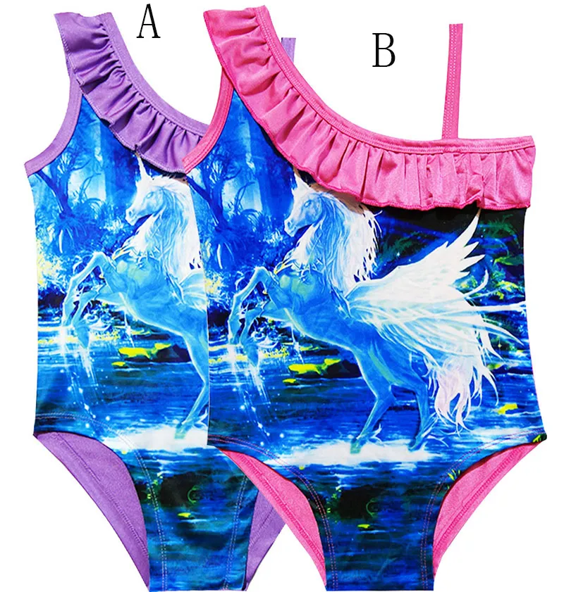 Baby print One-Pieces Swim summer kids swimwear cartoon Bikinis girls Swimsuit C4152