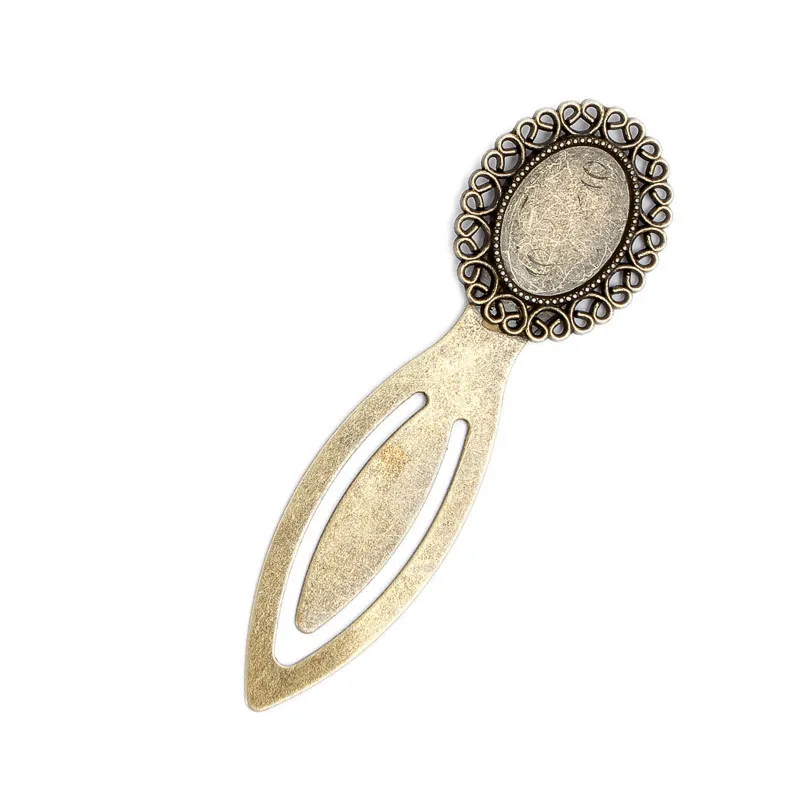 Antique Bookmark Base Fit 20mm Round Glass Cabochon Blank Bezel Setting Bookmark Findings 4 Styles2203