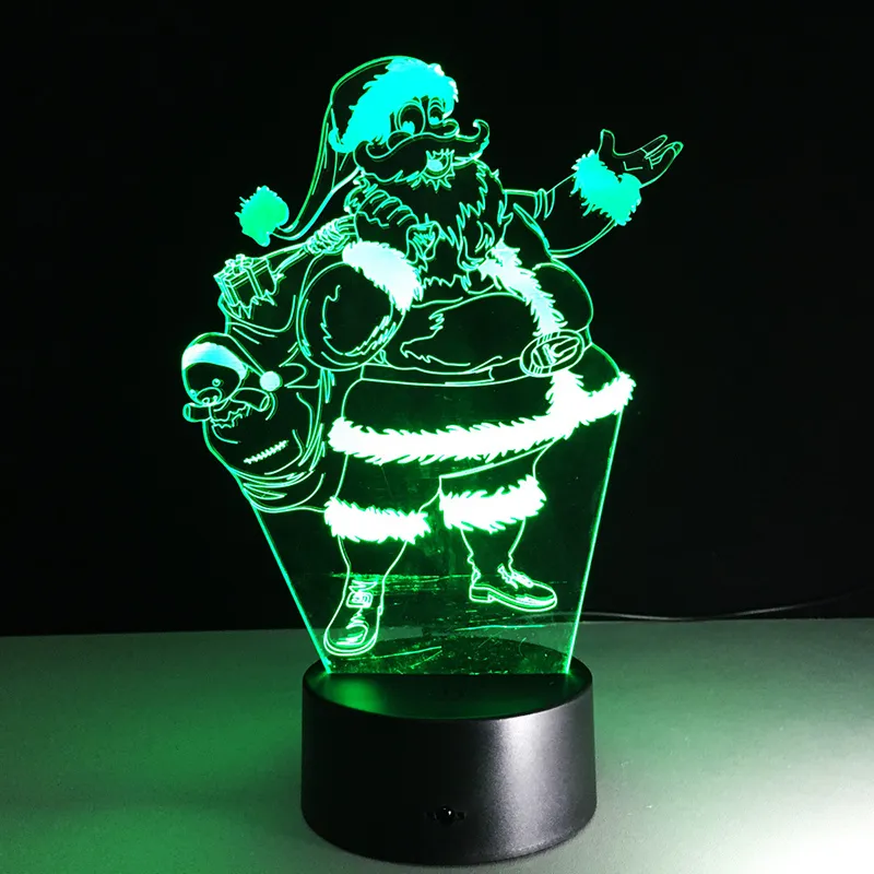 Novità luci notturne Christmas Father Acrilico 3D Night Illusion Nightlight USB Touch Lampada da comodino creativa per dormire Lampada da notte a LED