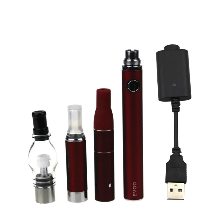 Magic 3 in 1 Dry Herb Vaporizer Pen Kit Wax Elektronische Sigaretten met Atomizer MT3 Glas Atomizer Evod Batterij