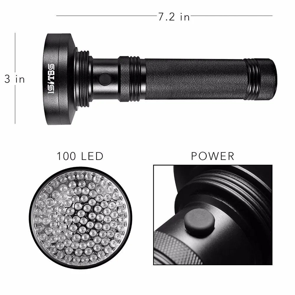 18W UV Flashlight 100 LED Blacklight For Home Hotel Inspection From Qinqin342 24.04 DHgate.Com