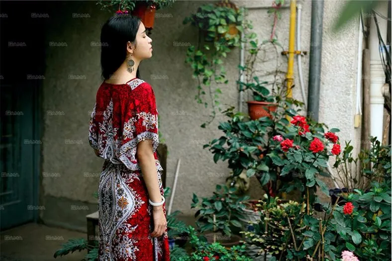 silk ethnic dresses A-line Maxi Ethnic Dress With Jacket XL