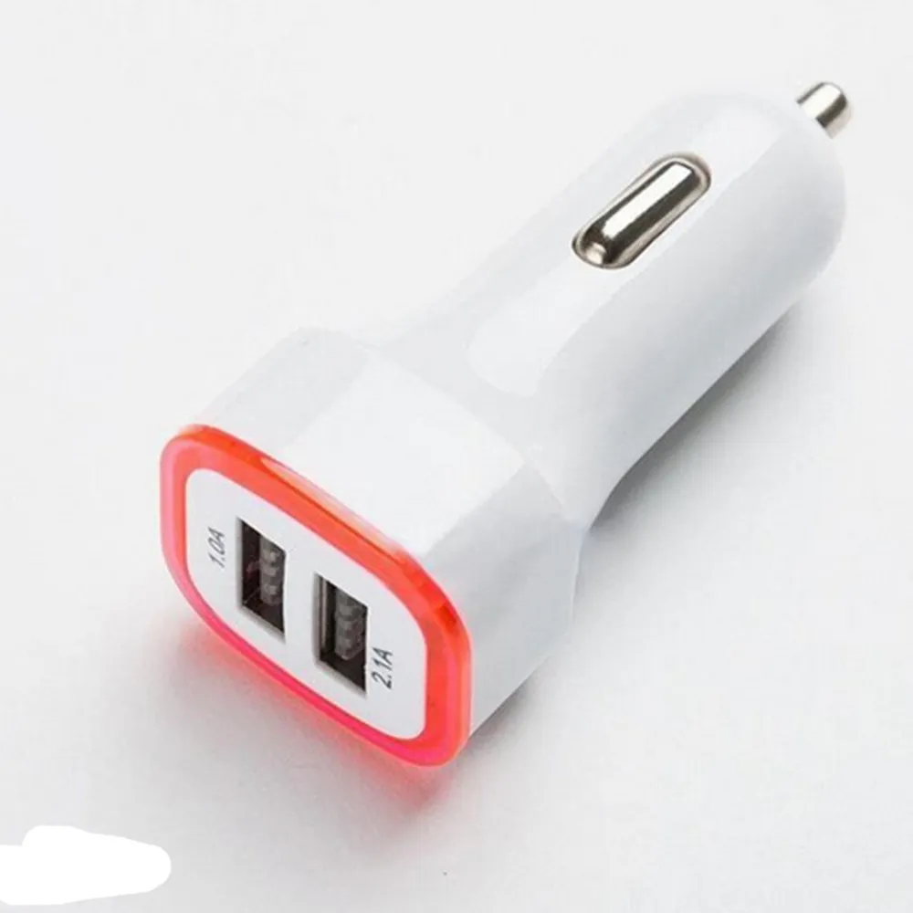 2,1 A LED USB Dual 2 Port Adapter Buchse Auto Ladegerät USB Ladegerät mit LED-Licht für alle Telefon Samsung HTC