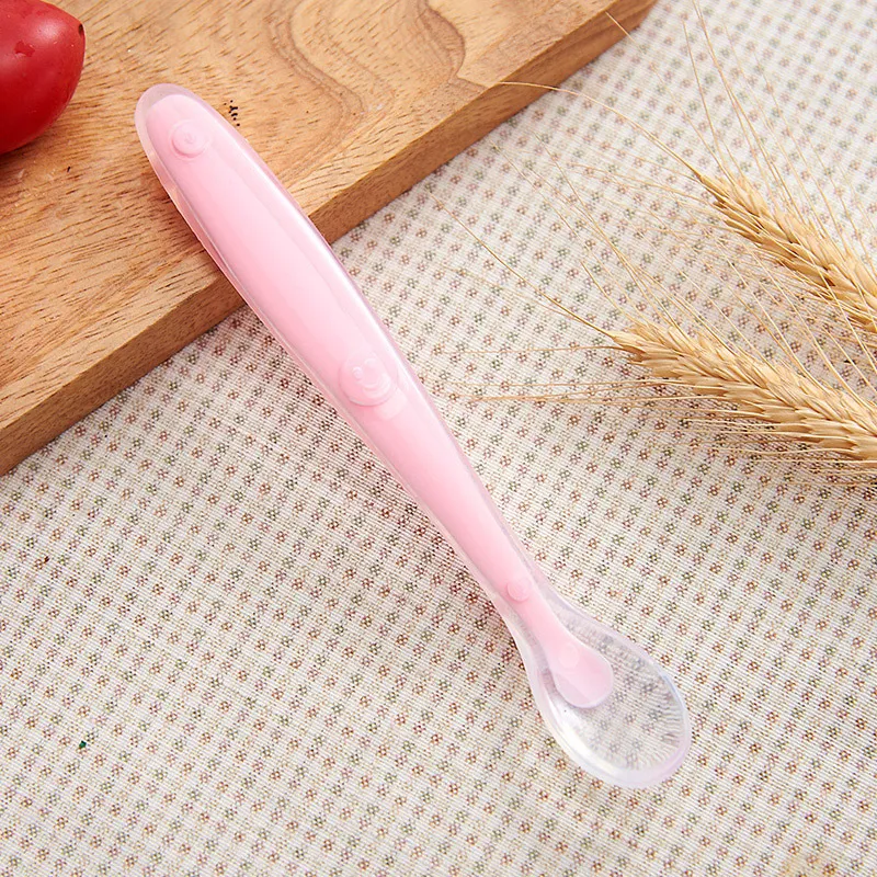 New arrival Baby Silicone Spoon Training baby feeding Spoon Food-grade silicone soft spoon Candy colors 