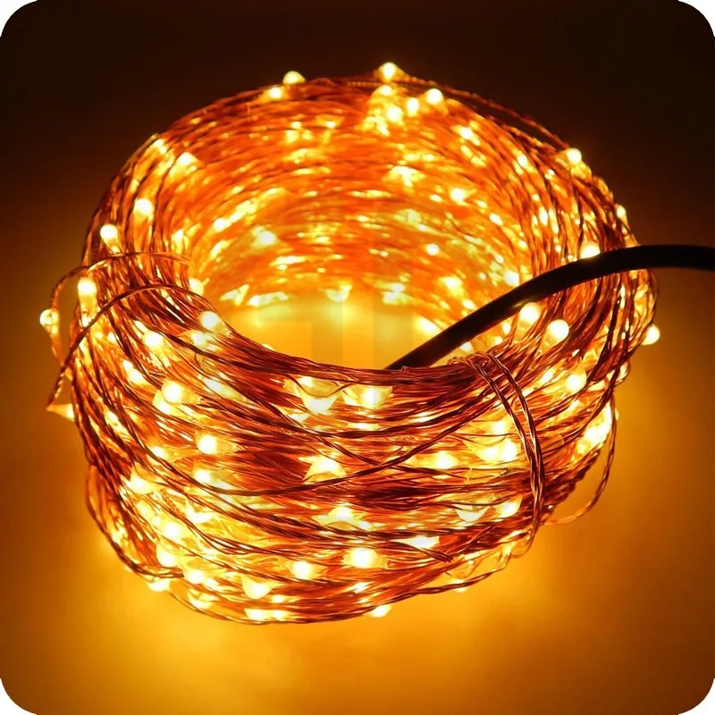 10m 20m 30m 50m Waterdichte zilveren / koper LED -snaar DC12V met DC Connector Fairy Light Holiday Decoration Outdoor Street Garden