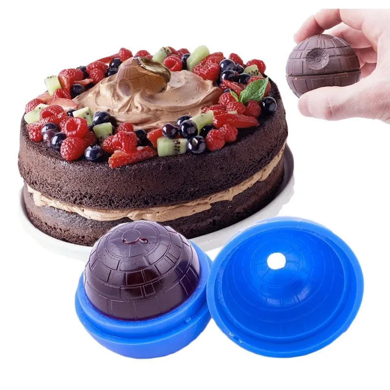 Hot Creative Silicone Blue Wars Death Star Round Ball Ice Cube Mold Tray Desert Sphere Mould DIY