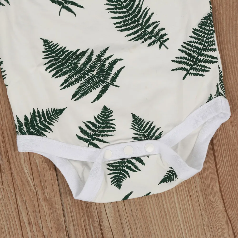 2018 Été Coton Bébé Barboteuses Bébé Garçon Vêtements À Manches Courtes Feuilles Imprimer Nouveau-Né Vêtements Bébé Filles Vêtements Infant Toddler Garçons Vêtements