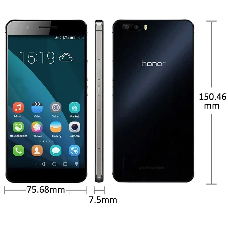 Original Huawei Honor 6 Plus 4G LTE telefone celular Kirin 925 Octa Núcleo RAM de 3 GB ROM 16GB 32GB Android 5.5" Phone 8.0MP NFC Smart Mobile