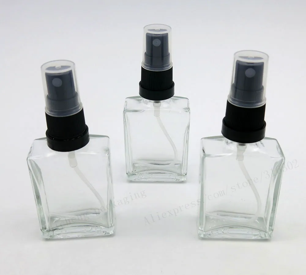12 Stück 1 Unze Parfüm-/Köln-Zerstäuber, leere, nachfüllbare Glasflasche, schwarzer, manipulationssicherer Sprüher, 30 ml
