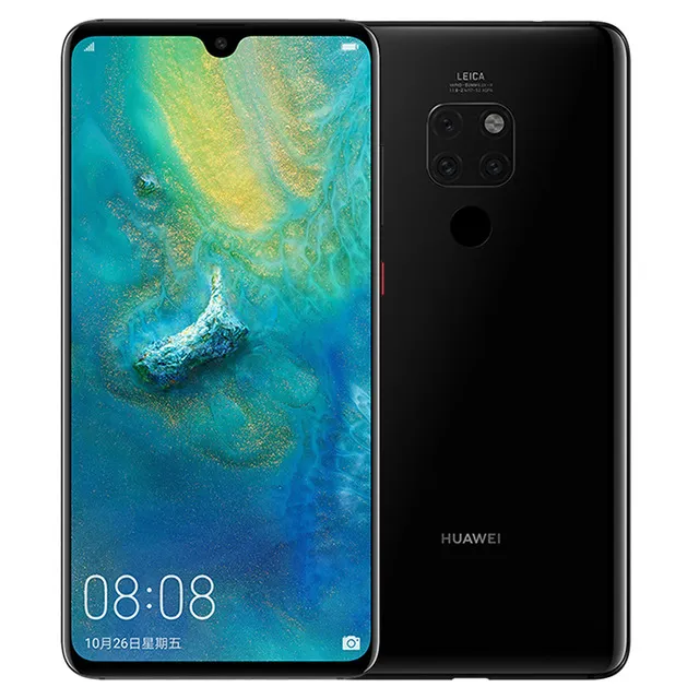 Оригинальный Huawei Mate 20 4G LTE Smart Mate Phone 6 ГБ ОЗУ 64 ГБ 128 ГБ ROM KIRIN 980 OCTA CORE Android 6.53 "Полноэкранный экран 24.0MP AR HDR OTG NFC 4000mAh ID отпечатков пальцев Сотовый телефон