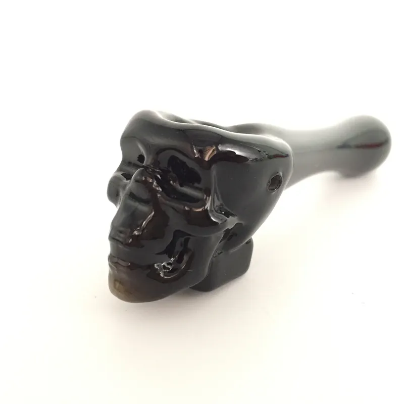 Pyrex Yağ Burner Borular Kalın kafatası Sigara El kaşık Boru Silikon Için 3.93 inç Tütün Kuru Ot Bong Cam Fıskiye