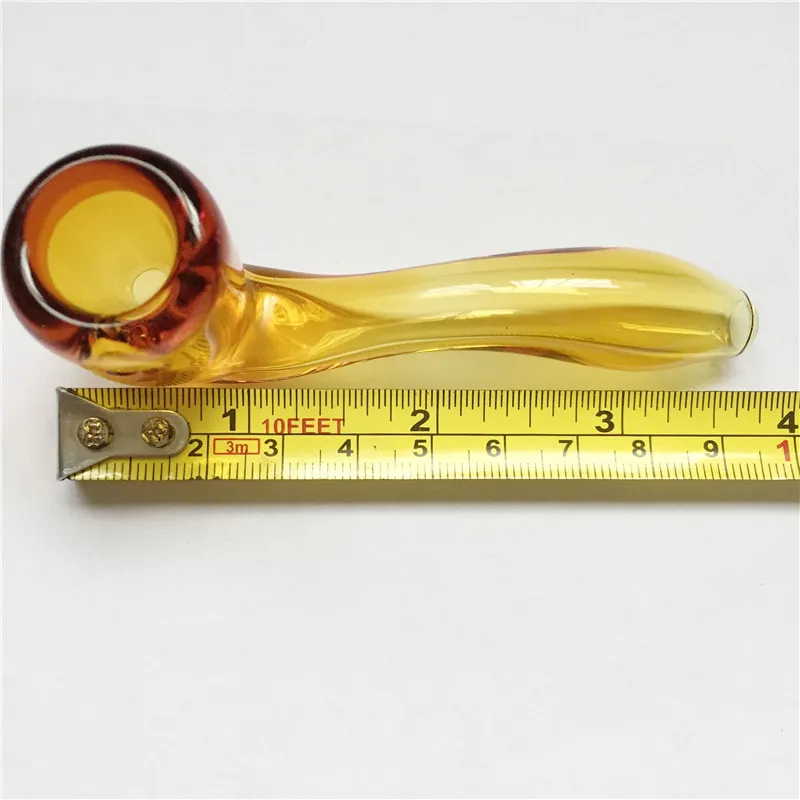 DHL Glass Spoon Pipes Tobacco Smoking Pipe High Quality Mini Glass Oil Burner Blunt bongs for dry herb Length 9.5cm