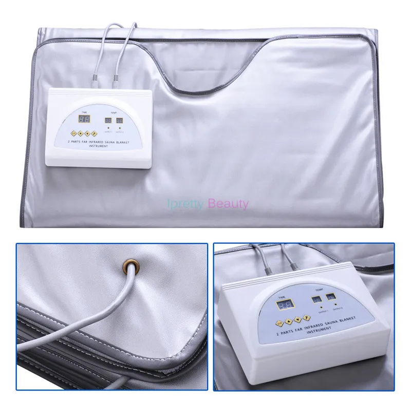 2 Zone Fir Sauna Far Infrared Thermal Body Slimming Blanket Heating therapy Slim Bag SPA Weight Loss Detox Machine