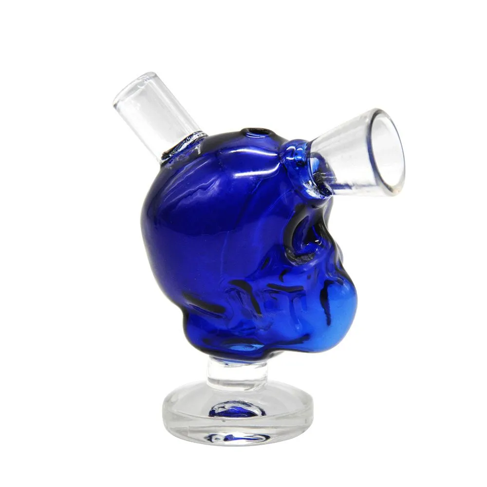 Nouveau Mini Crâne bangs en verre narguilé Blunt Bubbler Fumer Bulle Petits Tuyaux D'eau Main Pipe bol