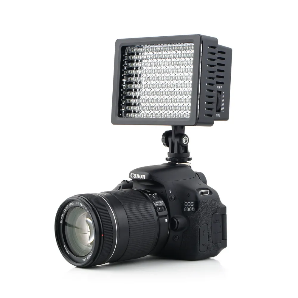 Freeshipping Professional 160 LED Studio Video Light Éclairage de prise de vue pour Canon NIKON SONY Caméscope vidéo DV Lampe Caméra 12W 1280LM