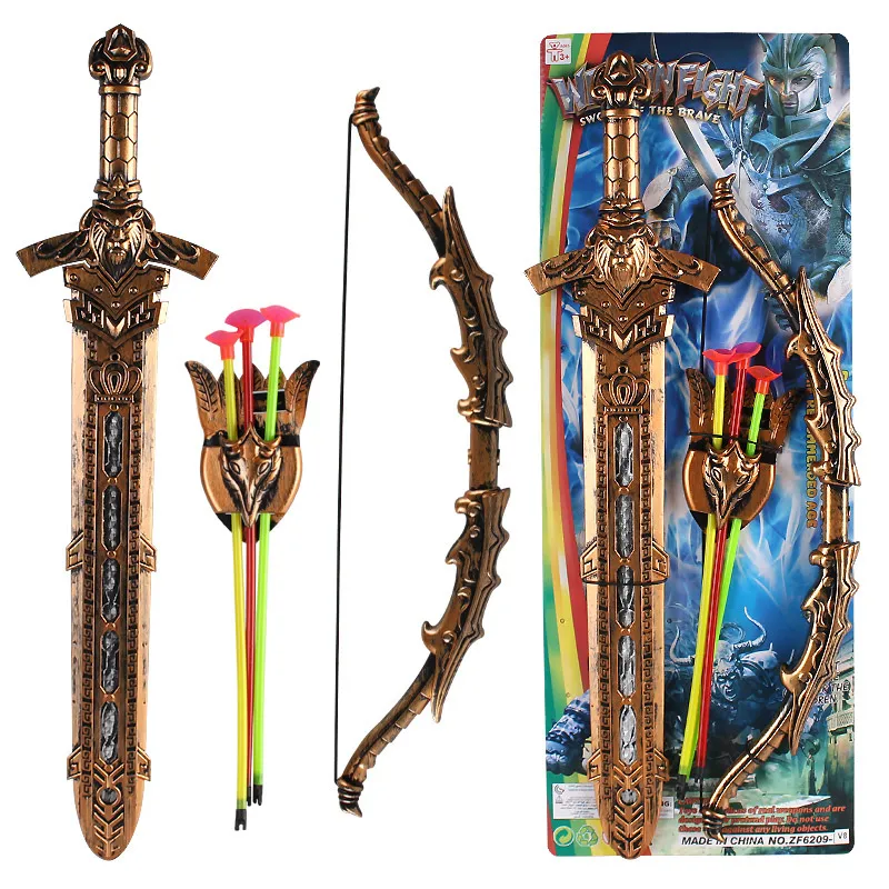 Gratis Verzending Kinderen Swordsman Plastic Speelgoed Zwaard Europese Stijl Warrior Sword Performance Heavenly King Sword Arms Model Toy