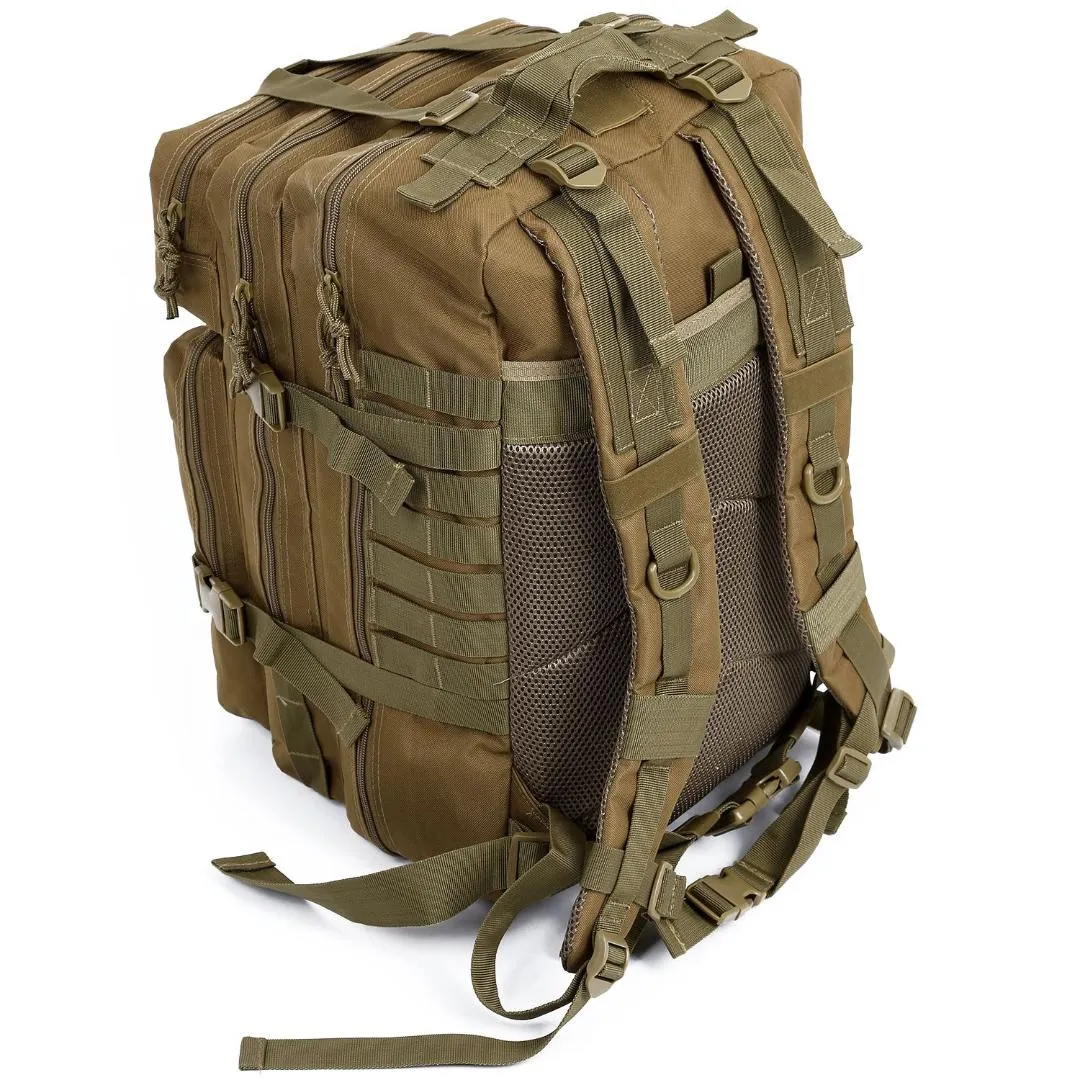 JHD 34L Tactical Assault Pack Ryggsäck Armé Molle Vattentät Bug Out Bag Små Ryggsäck för Utomhus Vandring Camping Jakt (Kha