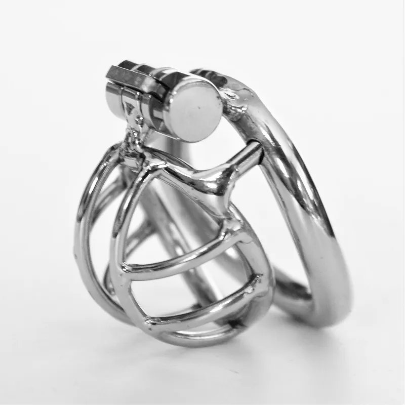Nouveau anneau de coq en forme d'arc Cage de chasteté en acier inoxydable dispositif de chasteté masculine BDSM jouets sexuels pour hommes Cage à coq serrure à pénis
