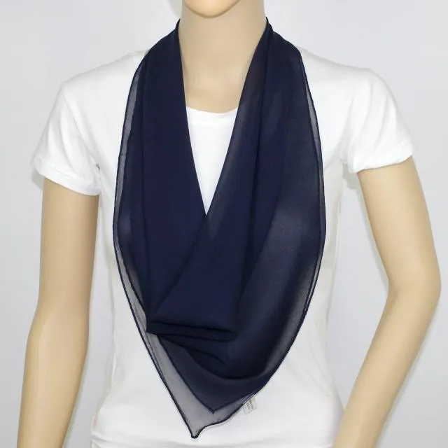 Ny kvadrat män kvinnor solid georgettesilk halsduk vanlig silke satin halsdukar sjal wrap neckerchiefs 8mm tjocka 70 * 70cm unisex # 4058