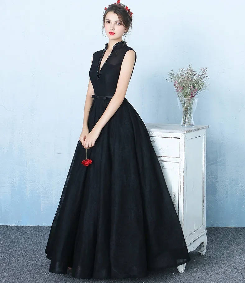 black dress blue sash Berylove Women Black Tie Dress with Royal Blue Sash Deep V Neck Satin Mermaid Long Formal Dress, Black & Royal Blue / US18W