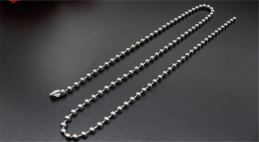 10 stks Chrome kleur 60 cm lengte ronde kralen ketting ketting kettingen roestvrij staal voor diy sieraden maken materialen