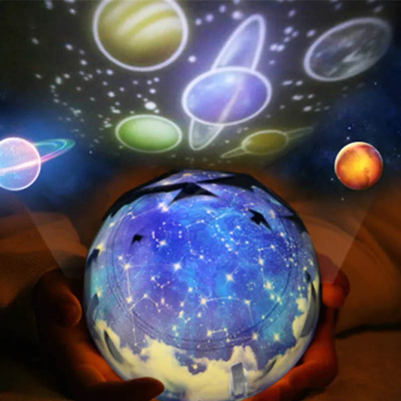 Noite Planeta Planeta Mágica Projetor Earth Universo LED Lâmpada Colorido Rotary Flashing Starry Sky Sky Projetor Criança Bebê Presente De Natal