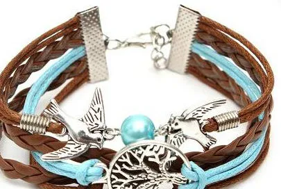 Bileklik Sapanlar Wrap Çevresi Charm Bilezikler Kadınlar Erkekler için Kişiselleştirilmiş Deri Bilezik Pulseras Sonsuz Charms Sonsuzluk Bilezikler