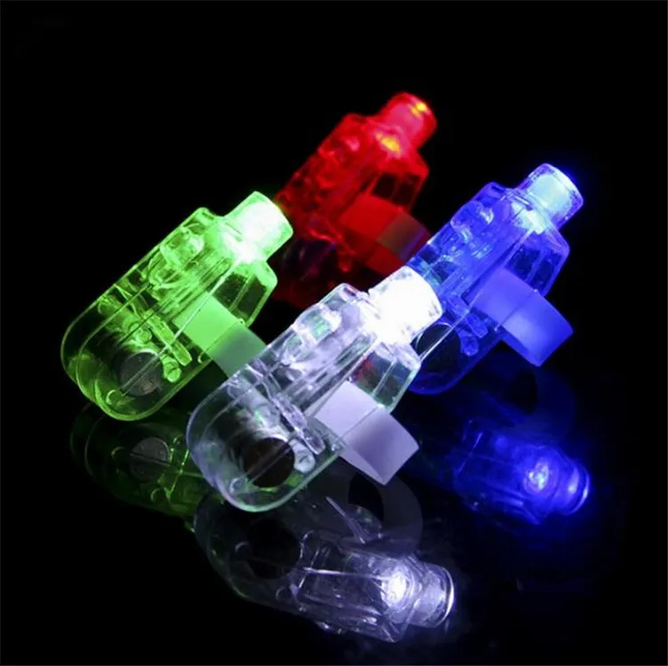 LED Fingerlampe Fingerring Lichter Glühen Laser Finger Party Flash Kinderspielzeug 4 Farben Weihnachtsgeschenk 100 Stück a366