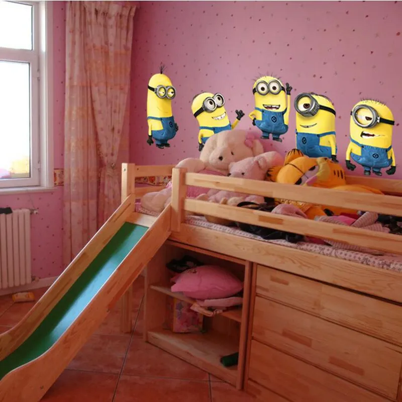 2017 New Minions Movie Wall Stickers for Kids Room Home Decorations Diy PVC Cartoon Decals Children Gift 3D Mural Arts Posters4518495