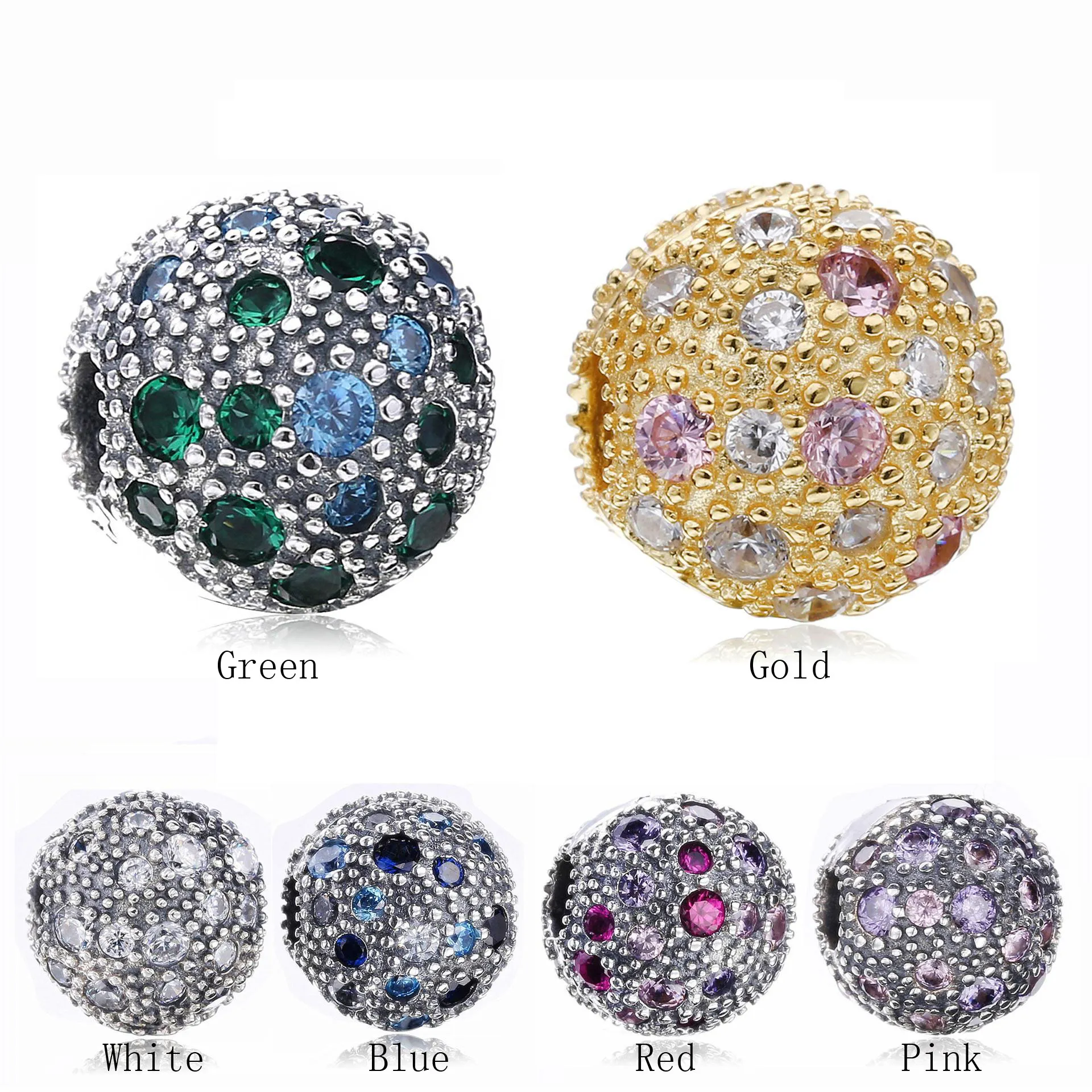 925 Sterling Silver Cosmic Stars Clip Stopper With Multi Colored