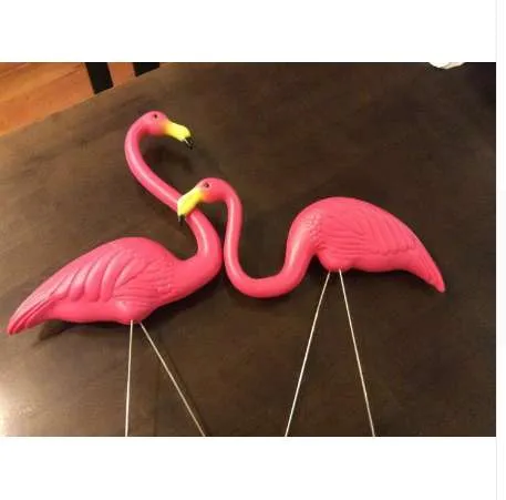 Free shipping,2pcs/lot,pink color Simulation flamingo garden landscape simulation crafts Decoration Ornaments PE flamingo
