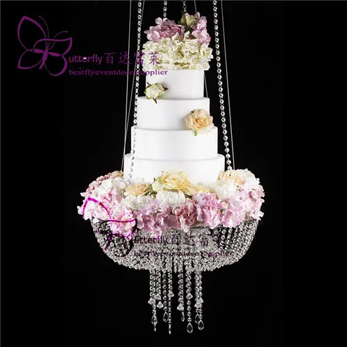 Wedding Cake Stand Transparent Crystal Beads Acrylic Main Table Dia 18"x 1.5 Meters cake decorating supply