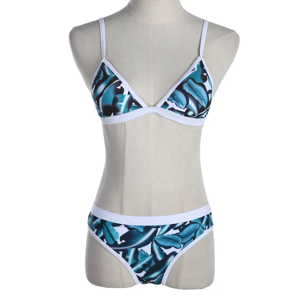 2018 Sexy Beach Leaf maillots de bain femmes Bikini Ensemble Triangle Push Up Soutien-Gorge Maillot De Bain Maillot De Bain Maillot De Bain Monokini maillot de bain