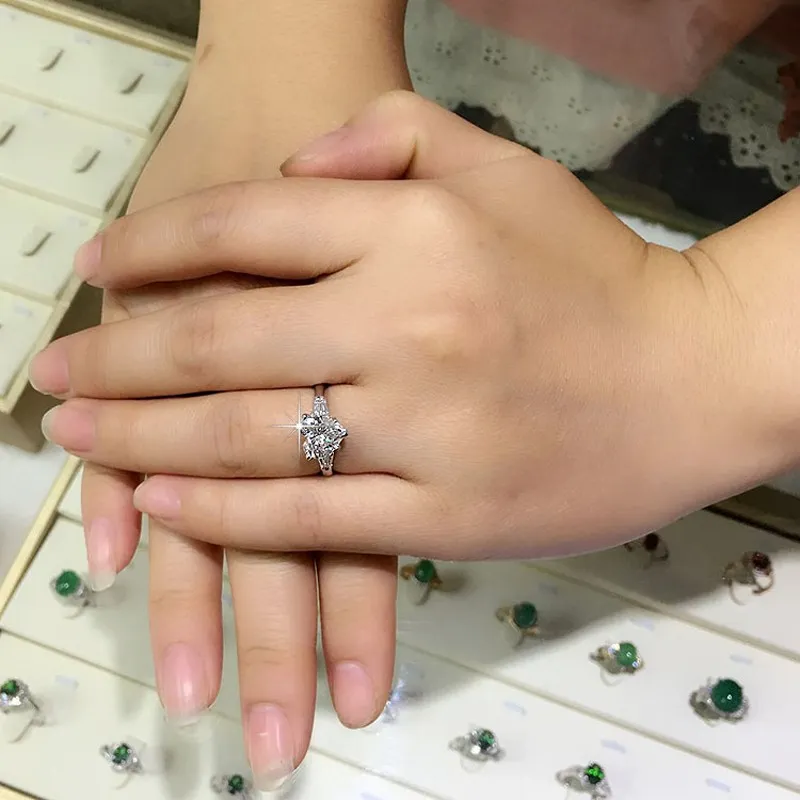 Victoria Wieck Coração amor Moda Jóias 3ct Diamante cz anéis de banda de casamento para as mulheres 925 Sterling silver Anel Feminino