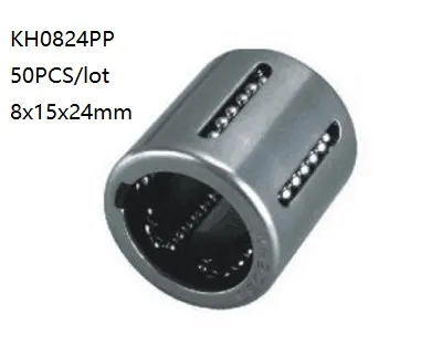 50pcs/lot KH0824PP 8mm linear ball bearings mini pressing linear bushing linear motion bearings 3d printer parts cnc router 8x15x24mm