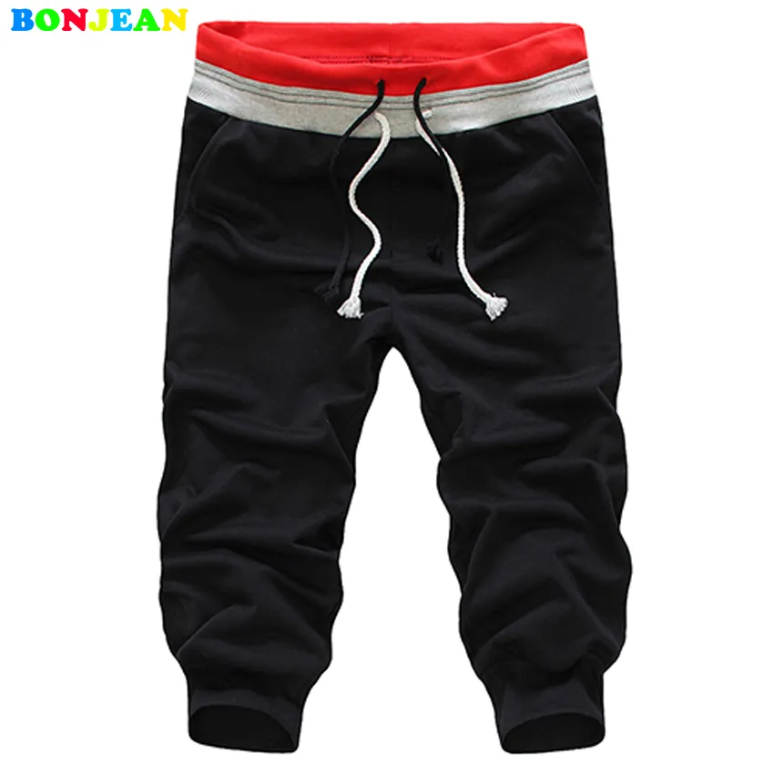 Bonjean Uzun Pantolon İpli Tasarım DMEN'in Eğlence Pantolon Katı Renk Yaz Erkekler Gevşek Etkinlik Sweatpants Baggy Jogger