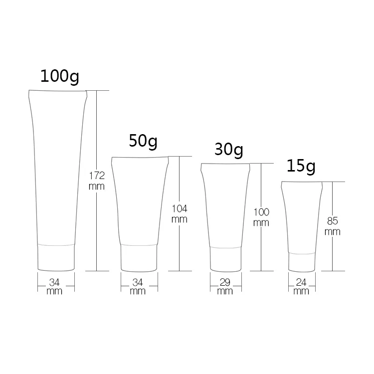 50 stks / partij 10G / 15G / 30G / 50G Lege Clear / Frosted Bottles Cosmetische Cream Lotion Containers Persoonlijke verzorging Emulsie Verpakking