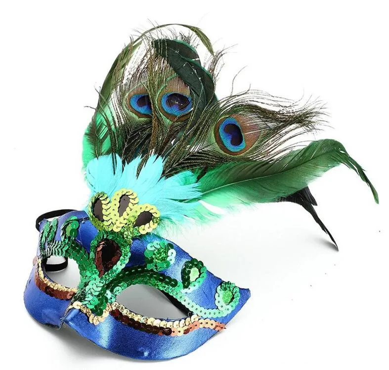 Hot Sale Dancing Party Peacock Mask Cosplay Props för tjejer Halloween Jul Masquerade Dance Masks Tillbehör