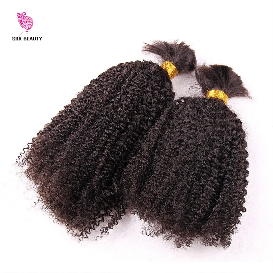 Mongolian kinky curly Human Braiding Hair Bulk For Extension Natural Color Virgin Braiding Hair No Weft No Attachment1720080