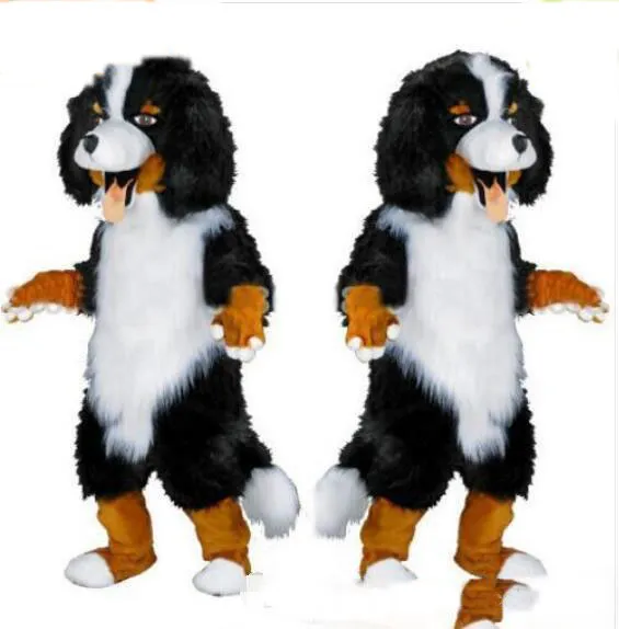 2018 Hot sale design Custom White & Black Sheep Dog Mascot Costume Cartoon Character Fancy Dress for party supply Adult Size