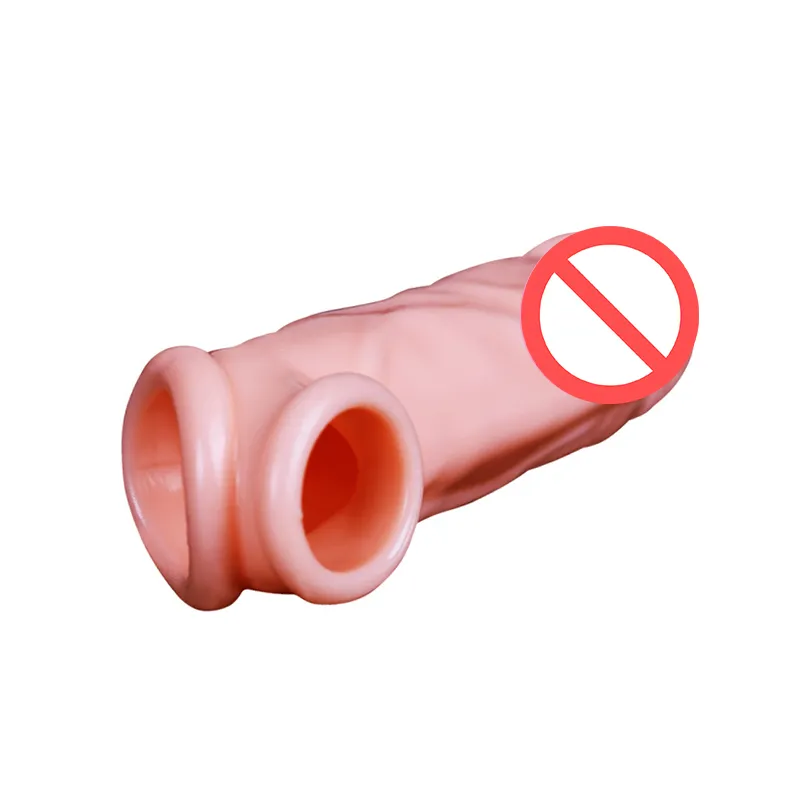 Produkty dorosłych Penis Extender powiększenie wielokrotnego użytku Penis Sleeve Sex Toys for Men Extension Cock Pierścień Opóźnienie pary Produkt3031926