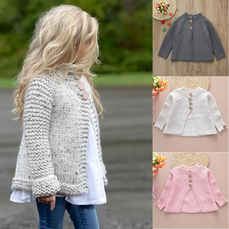 Newest Toddler Kids Girls Cloak Sweaters Winter Warm Knitwear Coat Long Sleeve Sweaters Knitwear Clothes Outfit