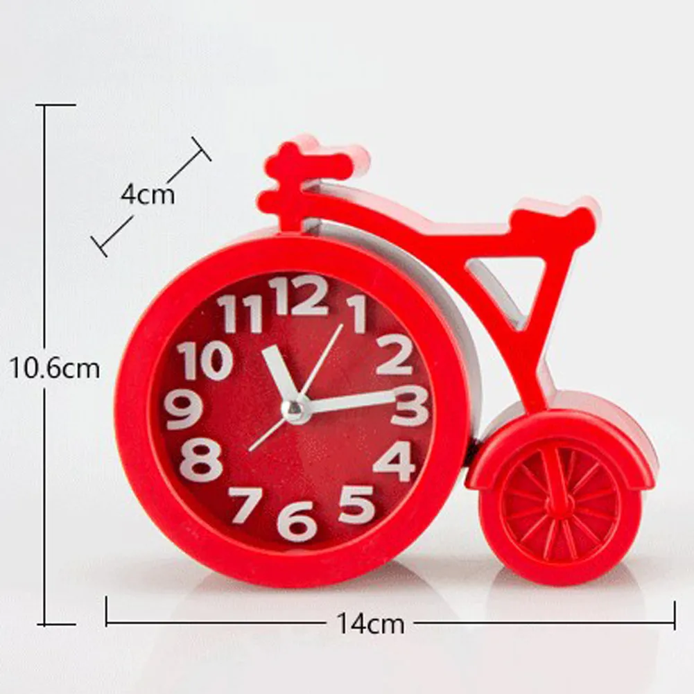 1 pcs Mini Mute Alarm Clock Bicycle Clocks Battery Bedside Desk Decor Gift (6 color options)