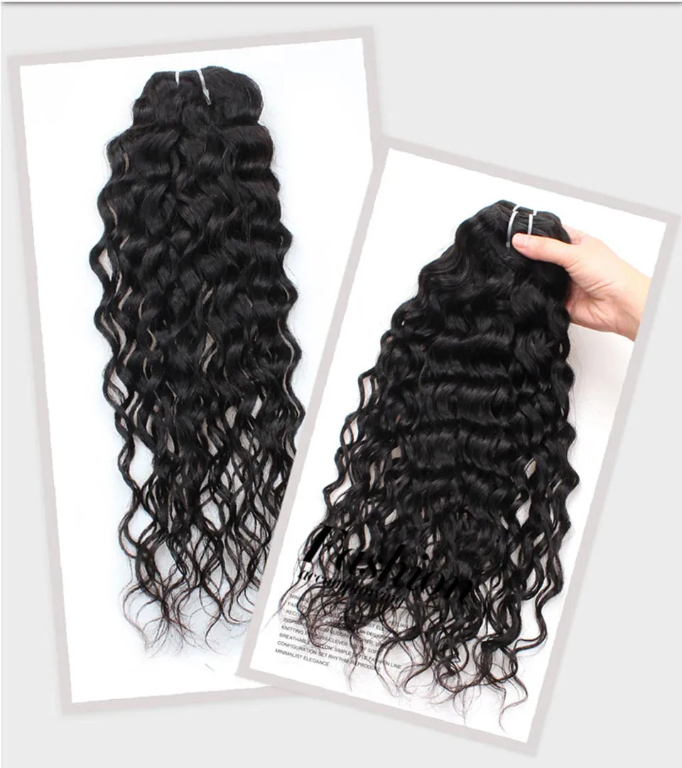 Cały tani tanie 8A ludzkich włosów splot brazylijska fala wodna Dziewicze Hair Peruvian Human Hair Weft oferty 80583302436632