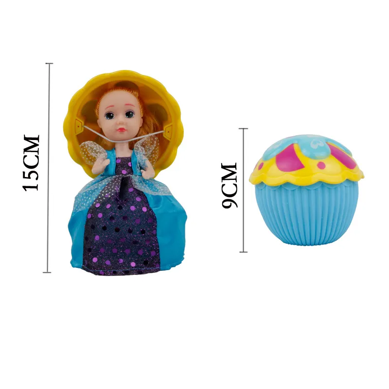 6 pz / lotto Big Magical Cupcake Profumato Princess Doll Torta reversibile Trasforma in Princess Doll Baby Dolls 15 cm Altezza DHL