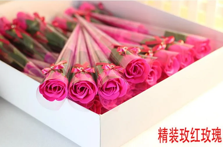 San Valentino Red Rose Sapone Fiore Bagno romantico Fiore Sapone fidanzata Bomboniere Forniture feste festive GA118