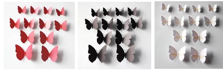 シンデレラ蝶3D蝶の装飾壁のステッカー12ピック3D蝶3D蝶PVCの取り外し可能な壁のステッカー蝶